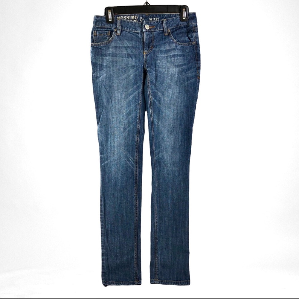 Mossimo Jeans Womens Low Rise Skinny Stone Wash Size 3!